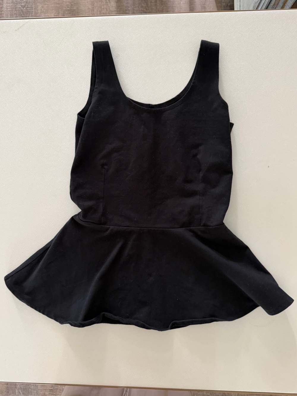 Lyssé Black Peplum Tank Top Cotton/Lycra Size Small